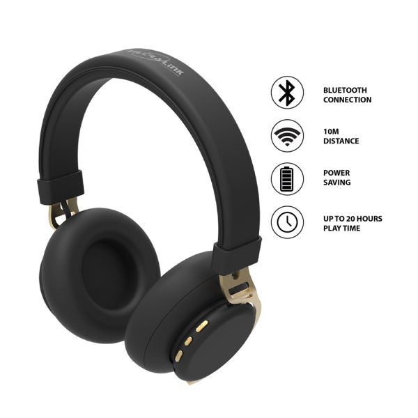 Ultra-Link Active Series Black & Gold Wireless Headphones