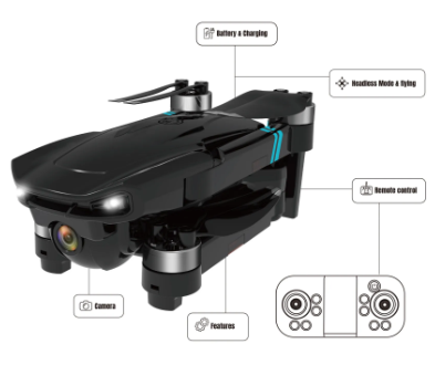 VOYAGER BREEZE - FOLDABLE DRONE BLACK & BLUE